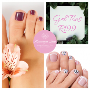 Women's feet with gel polish on toes in hillcrest durban